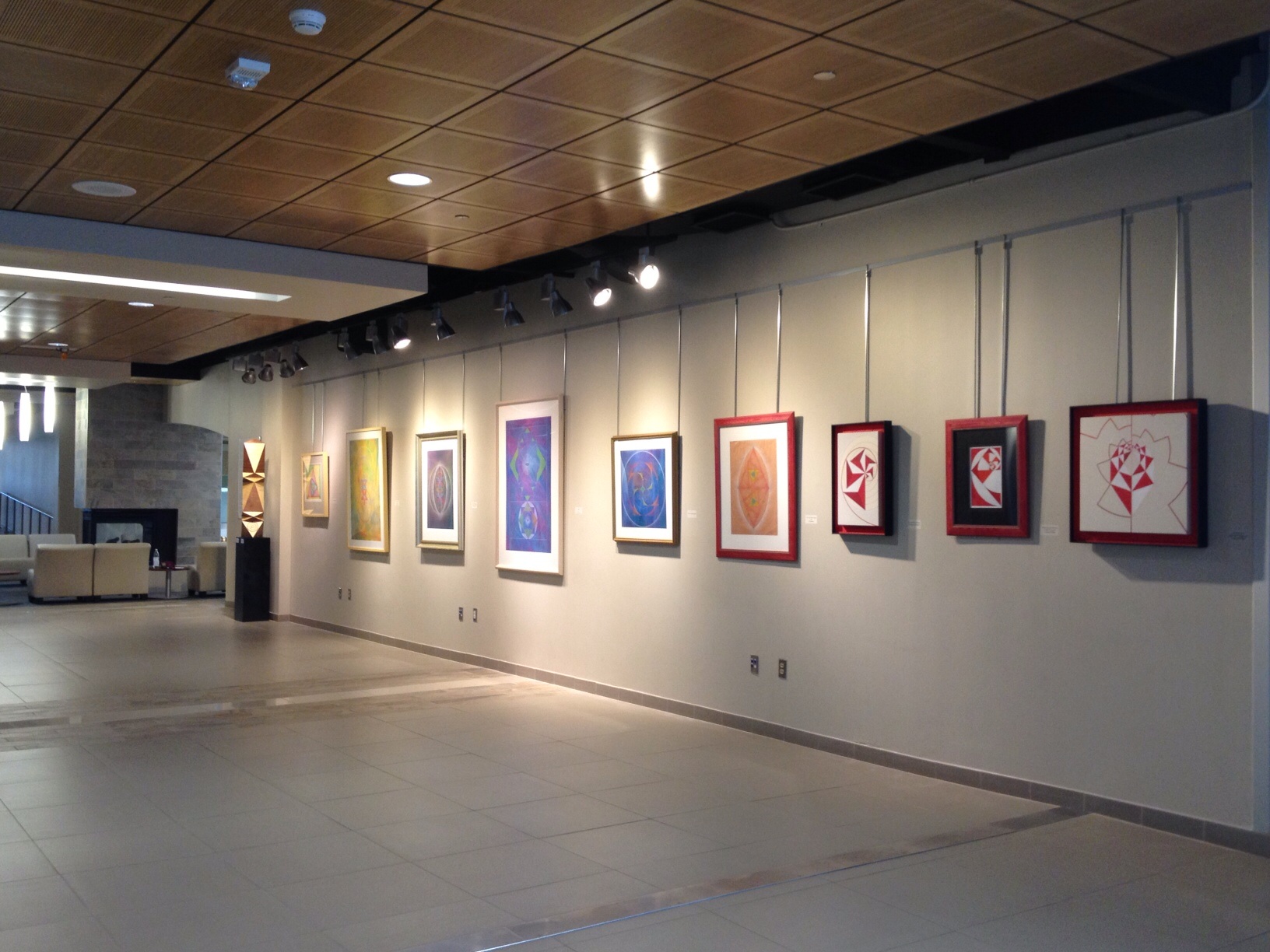Art in the main hall of the Rudolph Jones Student Center